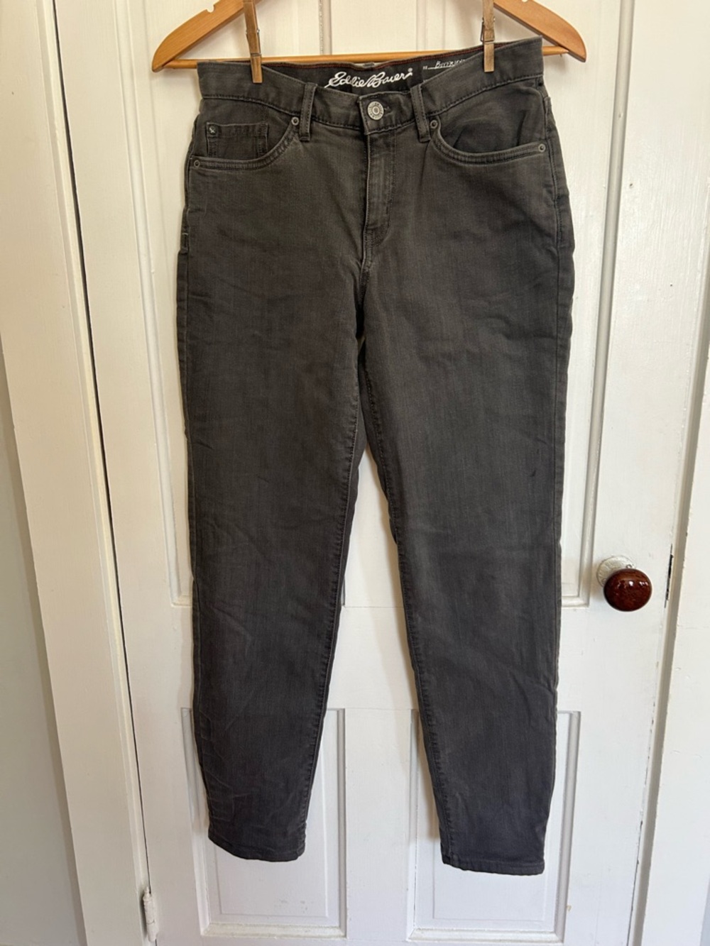 Eddie Bauer womens Charcoal flannel lined pants